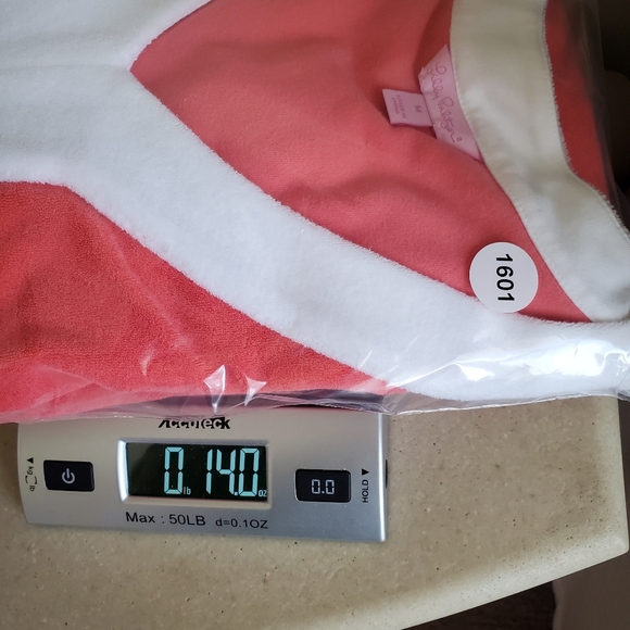 RARE Lilly Pulitzer Terrycloth Dress Medium Swim Coverup Tangerine White‎ Beach - Picture 12 of 12